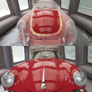 Porsche 356 b bonnet stone chip Prepared and refinished 
We come to you safely!
#porsche#porsche356#classicporsche#classiccars#classicrestoration