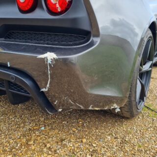 Oops! Big flower  pot damage.
Fibreglass repair and refinishing.We come to you!
#lotus#cars#